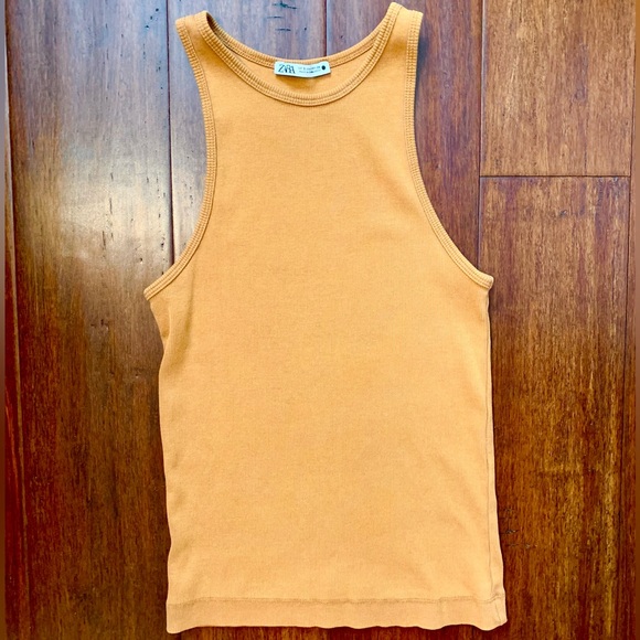 WASHED EFFECT RIBBED T-SHIRT TANK - Picture 2 of 2